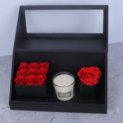 Coffret cadeau de bougies d'aromathérapie et de fleurs préservées