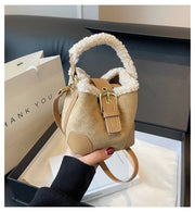 Retro Plush Crossbody Shoulder Bag for Women