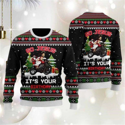 Ugly Christmas Sweater With Santa Graphic 3D Printed Hoodie Casual