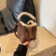 Retro Plush Crossbody Shoulder Bag for Women