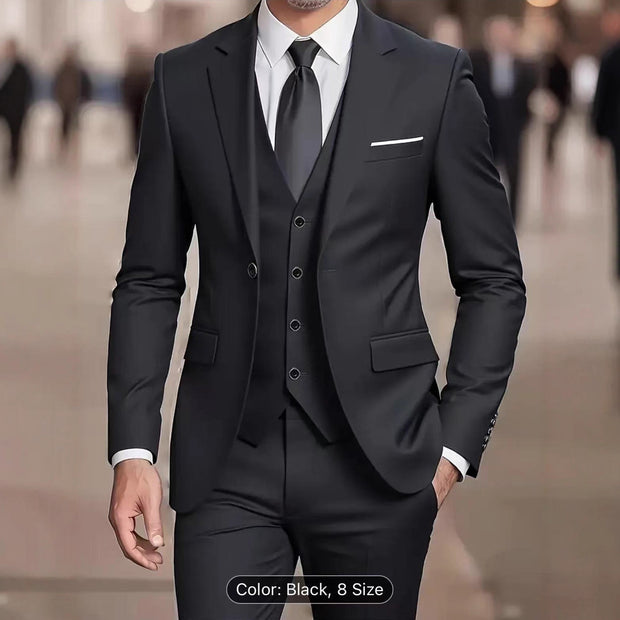 Men's Wedding Business Three-piece Suit Set – Formal & Stylish