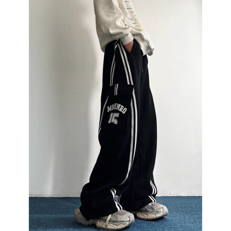 New Loose Straight-leg Casual Pants With Large Pockets For Spring And Autumn