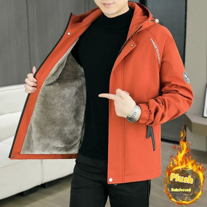 Men’s Warm Fleece Hooded Jacket for Autumn & Winter