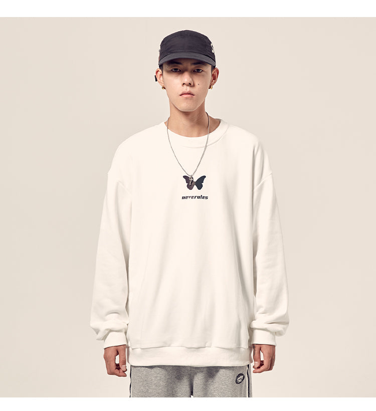 Reflective butterfly print long sleeves