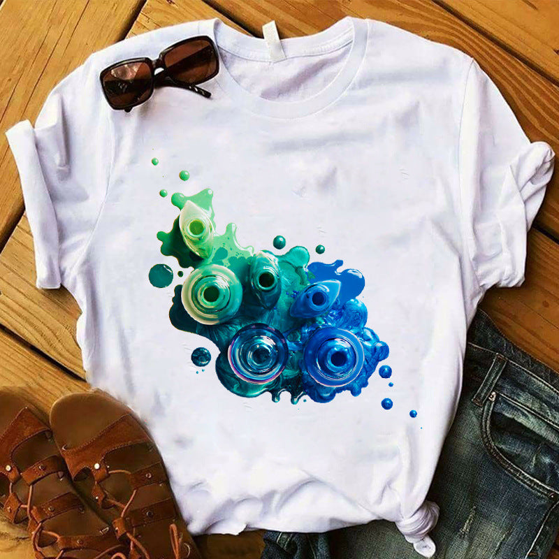 Nail polish print T-shirt
