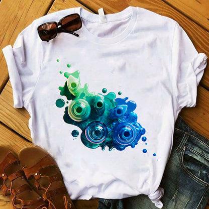 Nail polish print T-shirt
