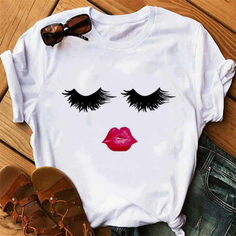 Lip print ladies T-shirt