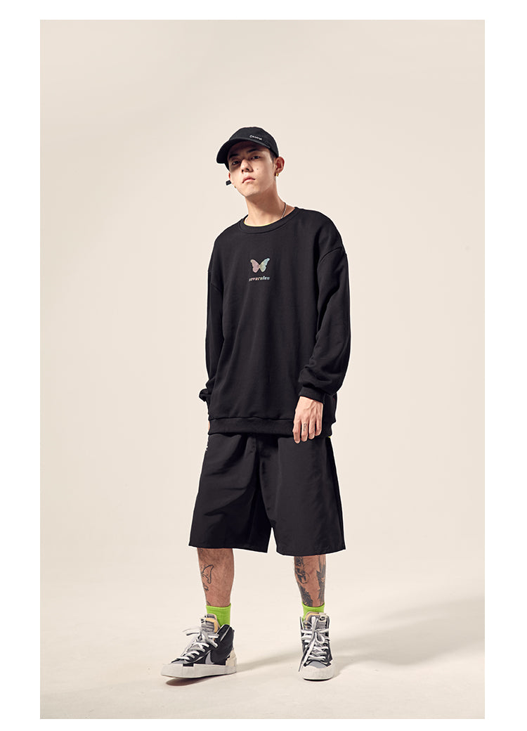 Reflective butterfly print long sleeves