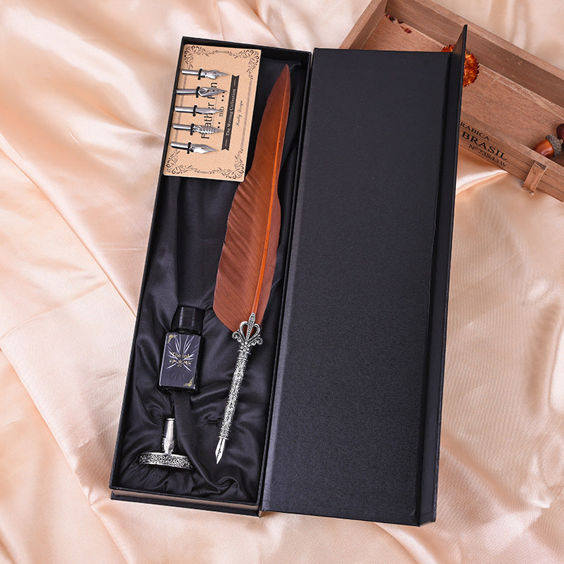 Creative Feather Personalized Fountain Pen – Custom Luxury Signature Pen for Office & Holiday Gifts