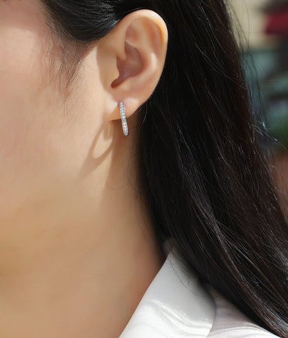 Morning Dew S925 Silver Platinum Plated Moissanite Earrings