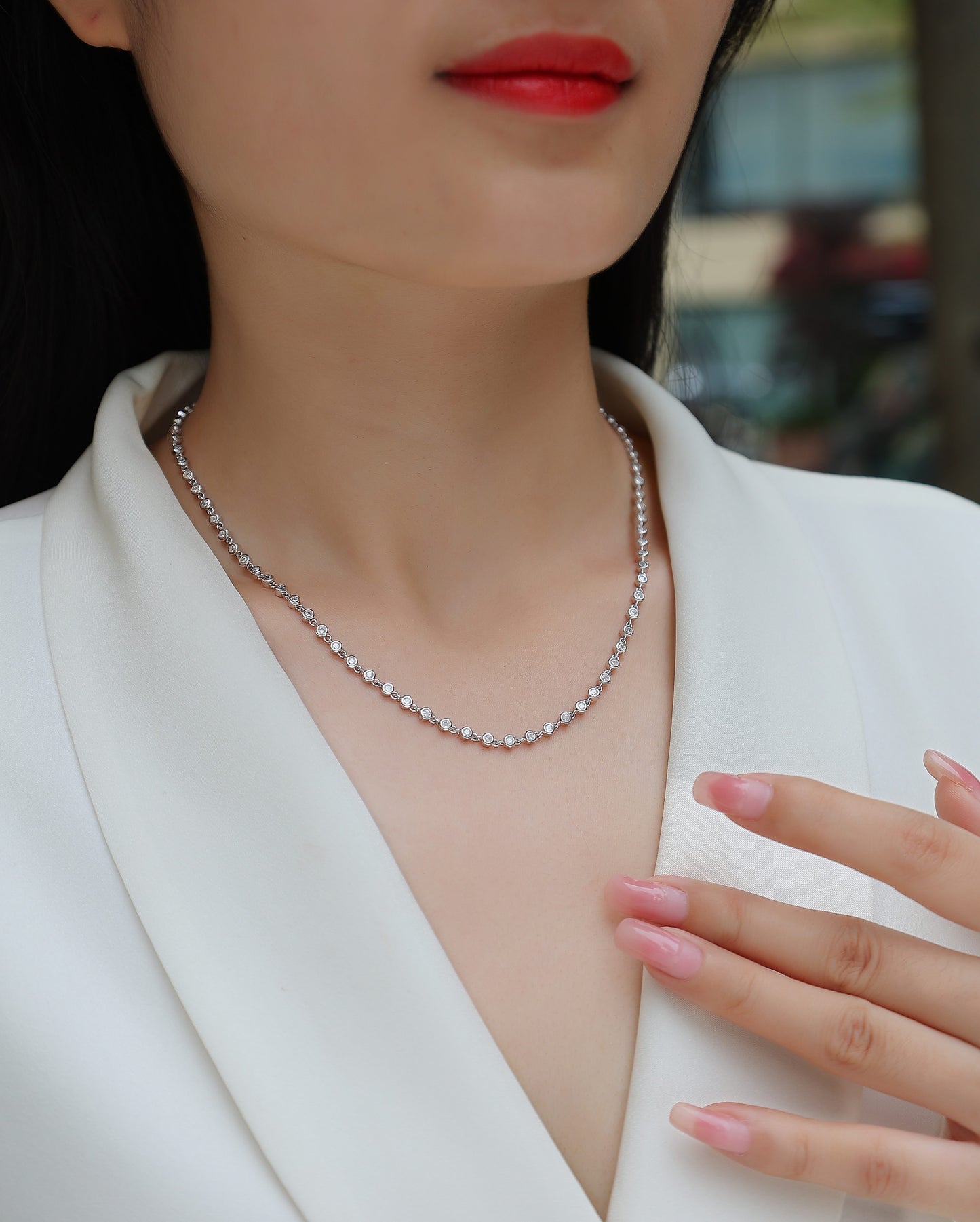 Heart-to-Heart S925 Silver Platinum Plated Moissanite Pendant