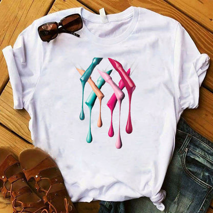 Nail polish print T-shirt