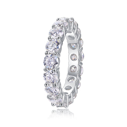 Starlight S925 Silver Platinum Plated Moissanite Diamond Ring