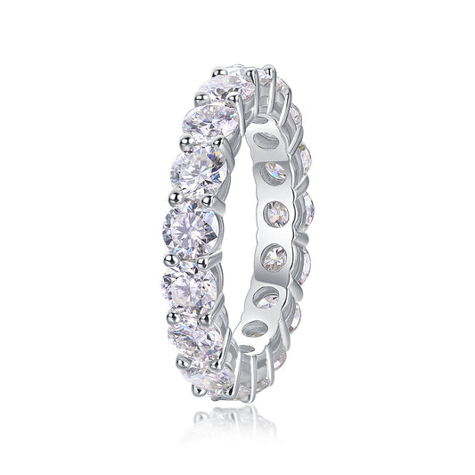 Starlight S925 Silver Platinum Plated Moissanite Diamond Ring