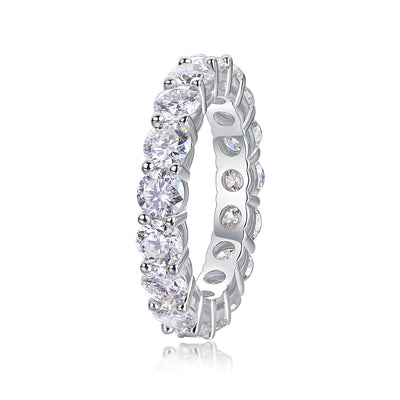 Starlight S925 Silver Platinum Plated Moissanite Diamond Ring