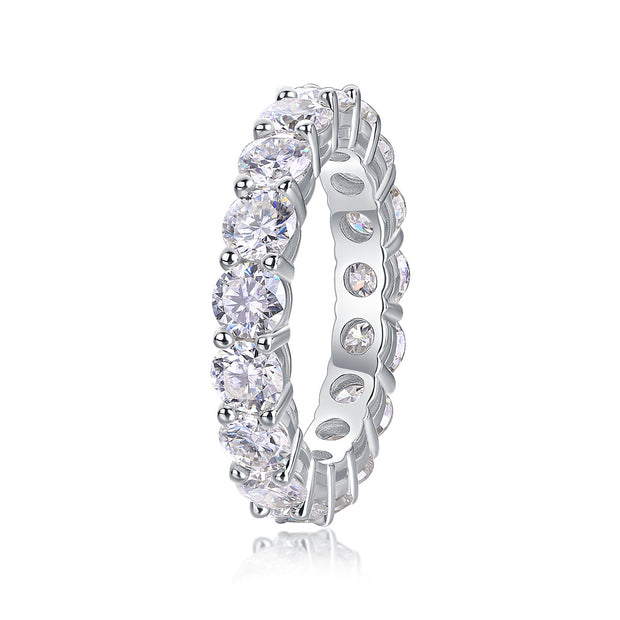Starlight S925 Silver Platinum Plated Moissanite Diamond Ring