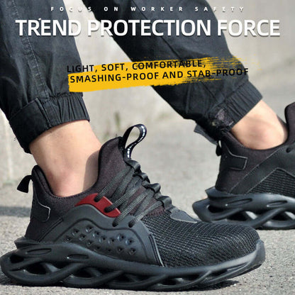 Men’s Indestructible Work Safety Shoes – Anti-Puncture, Steel Toe Lightweight Sneakers