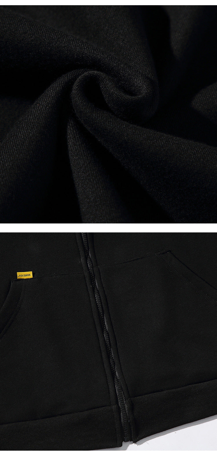 Alphabet-print Hooded Cardigan Sweater On White