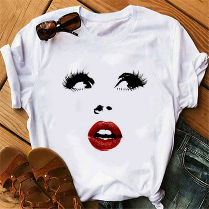 Lip print ladies T-shirt