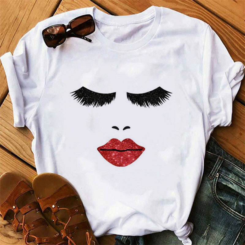 Lip print ladies T-shirt