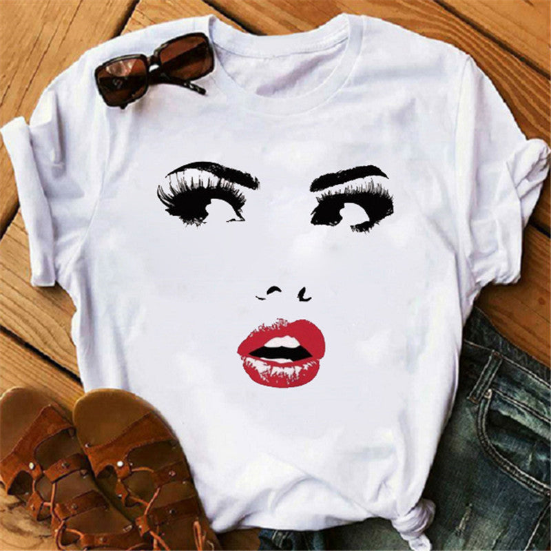 Lip print ladies T-shirt