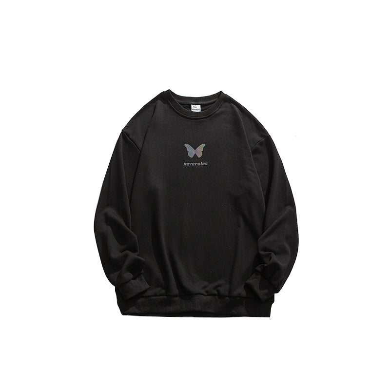 Reflective butterfly print long sleeves