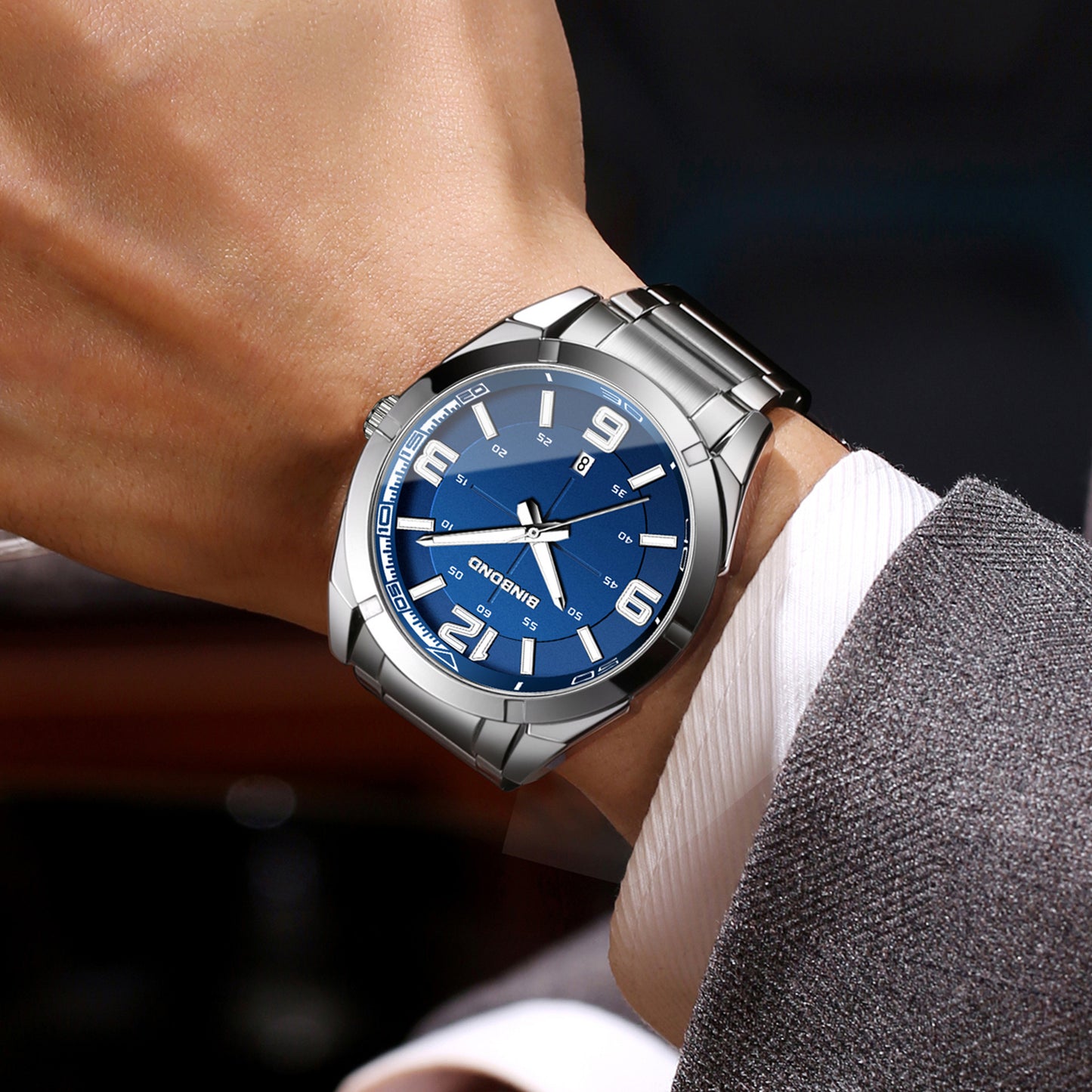 Large Digital Steel Belt Men's Watches Watch