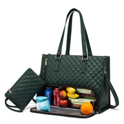 Women's Quilted Lunch Tote Bag – Thermal, Leak-Proof & Spacious