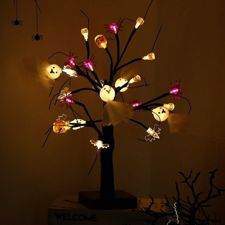 Halloween  Festival Pumpkin Spider Ghost Tree Lights