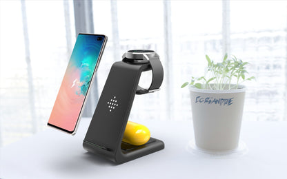 3 in 1 Wireless Fast Charging Station and Phone Stand