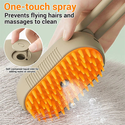3-in-1 Steamy Hair Removal Pet Brush