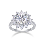 Sunflower S925 Silver 3-Carat Moissanite Diamond Ring