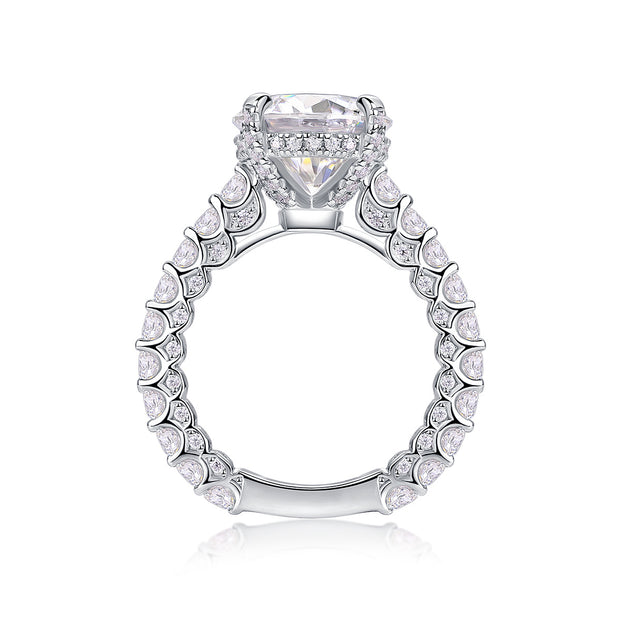 Affectionate S925 Silver 5-Carat Moissanite Diamond Ring