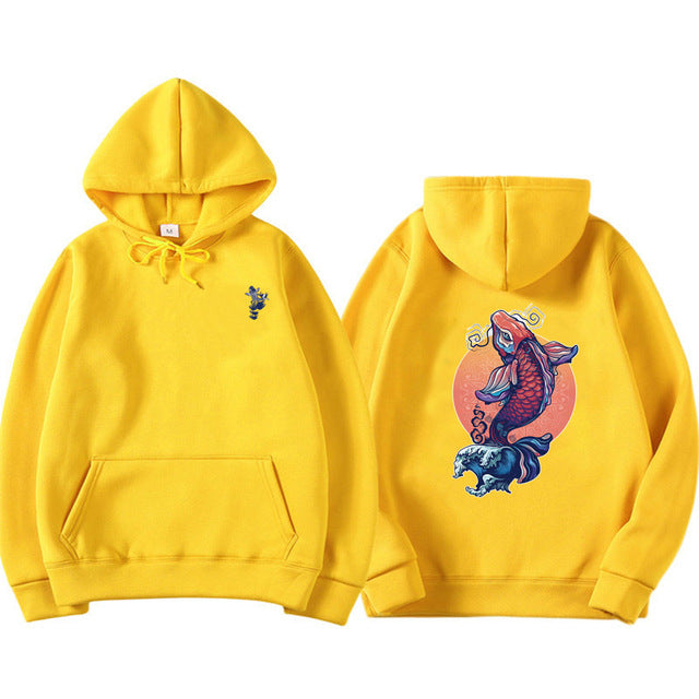 Carp print hoodie