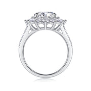 Sunflower S925 Silver 3-Carat Moissanite Diamond Ring