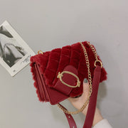 Plush Square Messenger Bag for Women