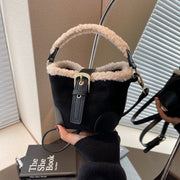 Retro Plush Crossbody Shoulder Bag for Women