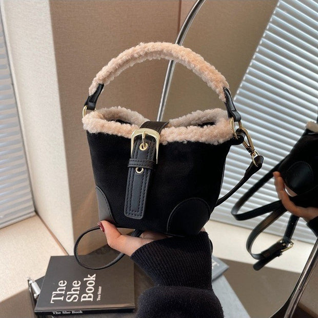 Retro Plush Crossbody Shoulder Bag for Women