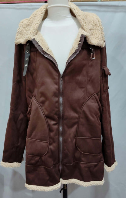 Men’s Fleece Winter Jacket – Warm Tactical Coat with Fur Collar