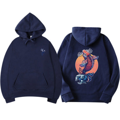 Carp print hoodie
