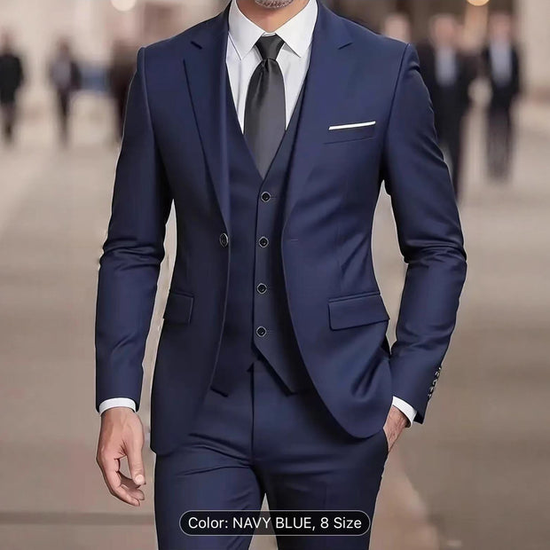 Men's Wedding Business Three-piece Suit Set – Formal & Stylish