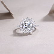 Sunflower S925 Silver 3-Carat Moissanite Diamond Ring