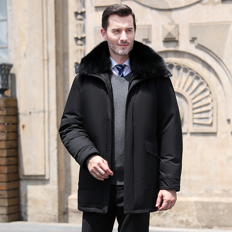 Men's Stylish Mid-Length Coat with Detachable Liner | Winter Fashion