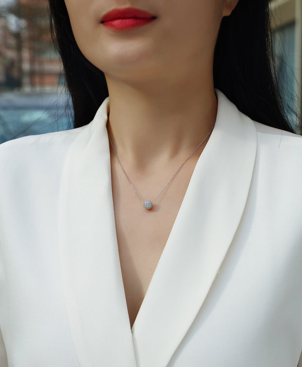 Meet At This Moment S925 Silver Platinum Plated Moissanite Pendant