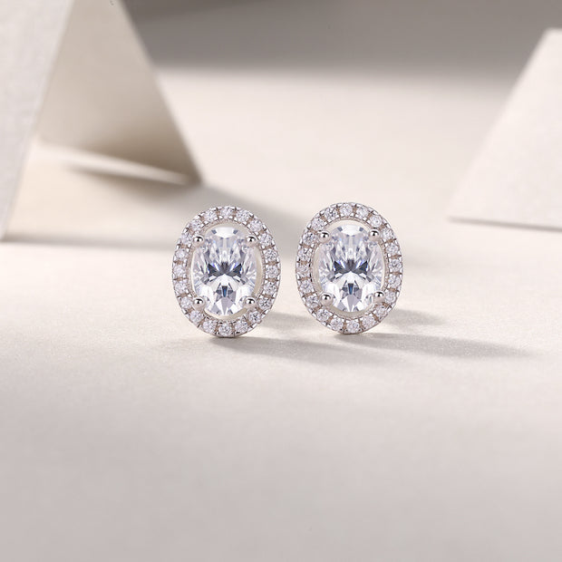 Phantom Night S925 Silver Platinum Plated Moissanite Earrings