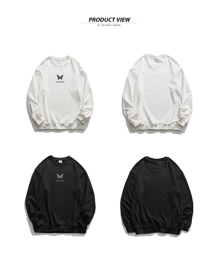 Reflective butterfly print long sleeves