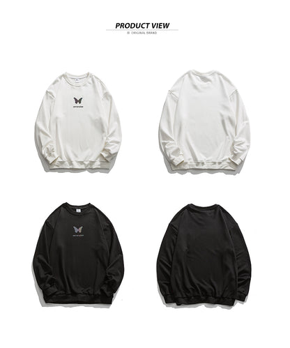Reflective butterfly print long sleeves