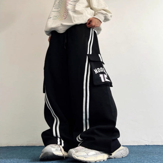 New Loose Straight-leg Casual Pants With Large Pockets For Spring And Autumn