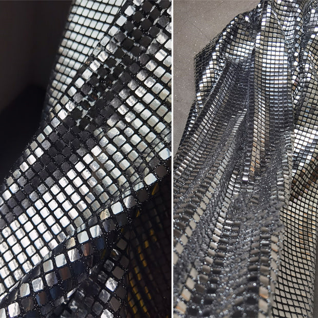 Bolso de ropa de diseñador con láser, pasarela de moda, boda, espejo de tela