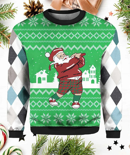 Ugly Christmas Sweater With Santa Graphic 3D Printed Hoodie Casual
